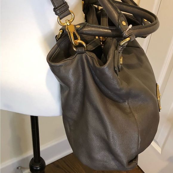 MARC JACOBS Grey ‘Workwear’ Rolled Top Handle Crossbody Satchel w Shoulder Strap - Picture 8 of 16